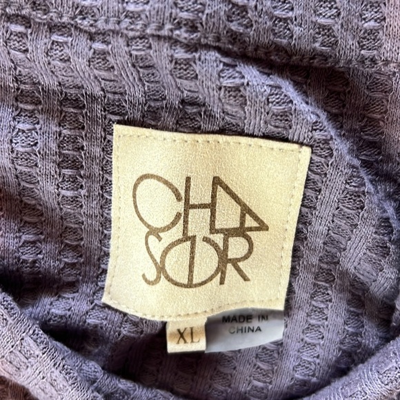 CHASER Ladies' Long Sleeve Waffle Thermal Tunic Sweater Top Size XL - Picture 4 of 7